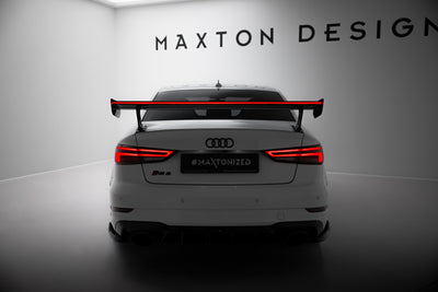 Carbon Spoiler With External Brackets Uprights + LED suitable for Audi A3 / A3 S-Line / S3 / RS3 Sedan 8V / 8V Facelift
