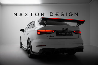 Carbon Spoiler With External Brackets Uprights + LED suitable for Audi A3 / A3 S-Line / S3 / RS3 Sedan 8V / 8V Facelift