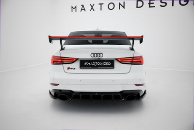 Carbon Spoiler With External Brackets Uprights + LED suitable for Audi A3 / A3 S-Line / S3 / RS3 Sedan 8V / 8V Facelift