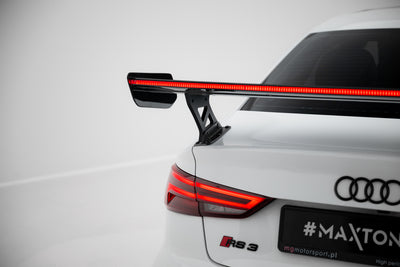 Carbon Spoiler With External Brackets Uprights + LED suitable for Audi A3 / A3 S-Line / S3 / RS3 Sedan 8V / 8V Facelift