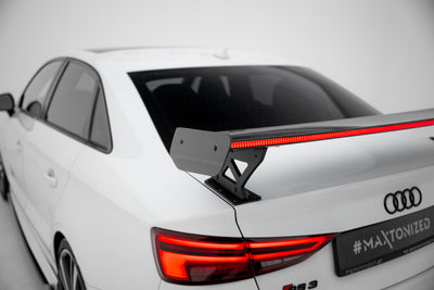 Carbon Spoiler With External Brackets Uprights + LED suitable for Audi A3 / A3 S-Line / S3 / RS3 Sedan 8V / 8V Facelift