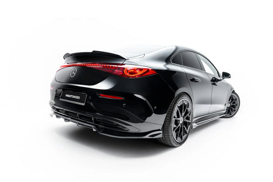 Rear Splitter (With Vertical Bars) compatible with Mercedes-Benz CLA EQ AMG-Line Coupe / Shooting Brake C174 / X174