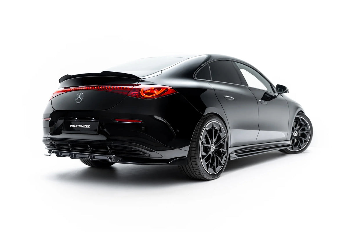 Rear Splitter (With Vertical Bars) compatible with Mercedes-Benz CLA EQ AMG-Line Coupe / Shooting Brake C174 / X174