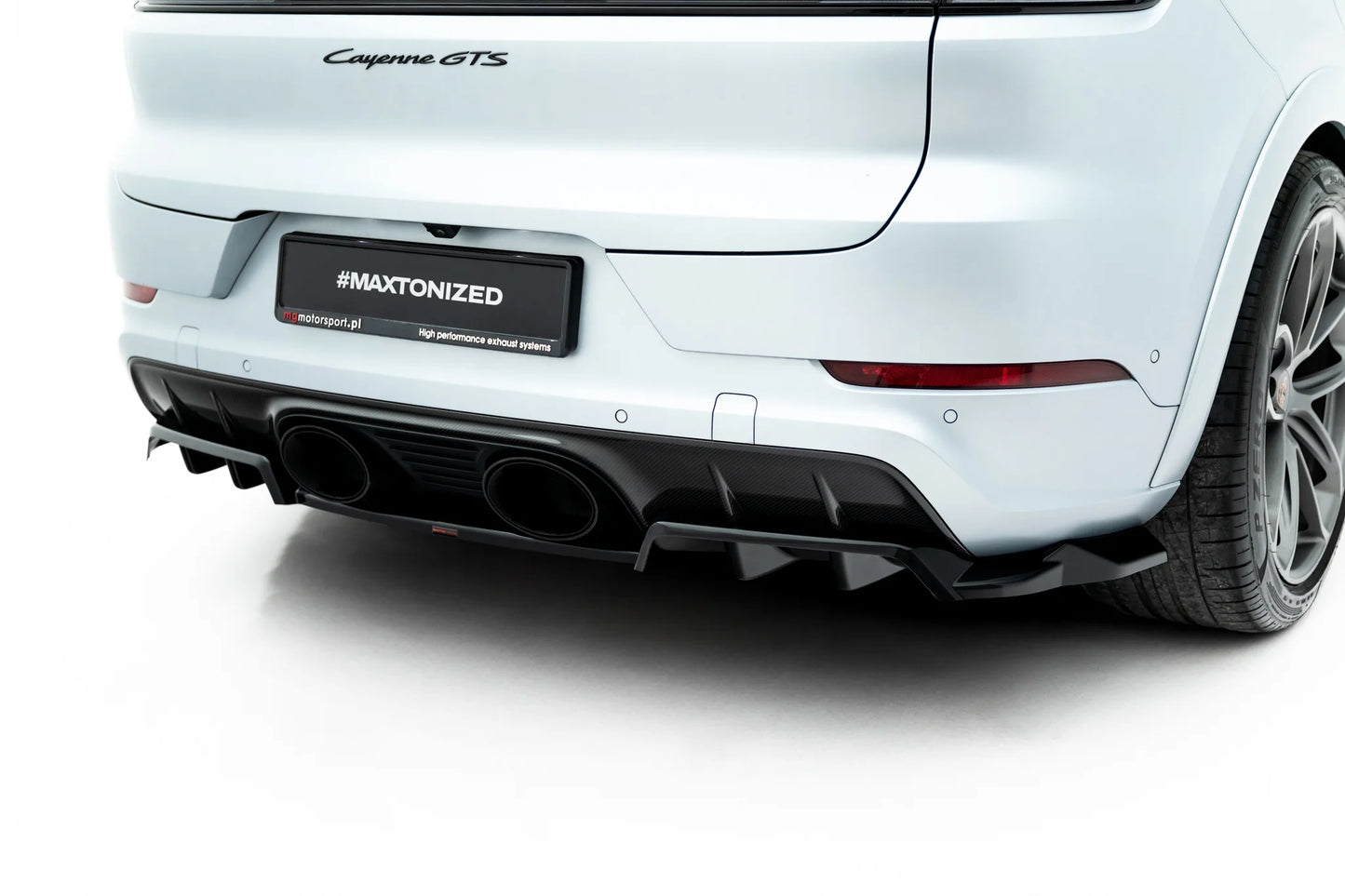 Rear Splitter (with vertical bars) for Porsche Cayenne GTS / Turbo Sport Pack / Turbo E-Hybrid GT Pack Coupe Mk3 Facelift