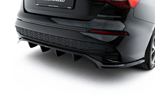 Hinten Splitter (mit einem vertikalem balken) Audi A3 Sedan 8Y Facelift
