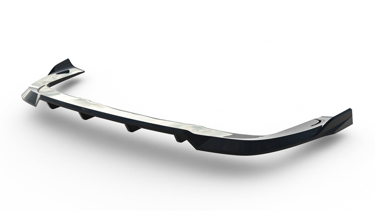 Rear Splitter (With Vertical Bars) compatible with Mercedes-Benz CLA EQ AMG-Line Coupe / Shooting Brake C174 / X174