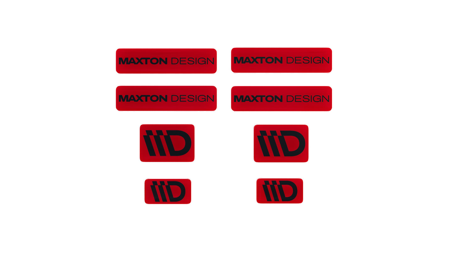  Ensemble d'autocollants 3D noir et rouge Maxton Design