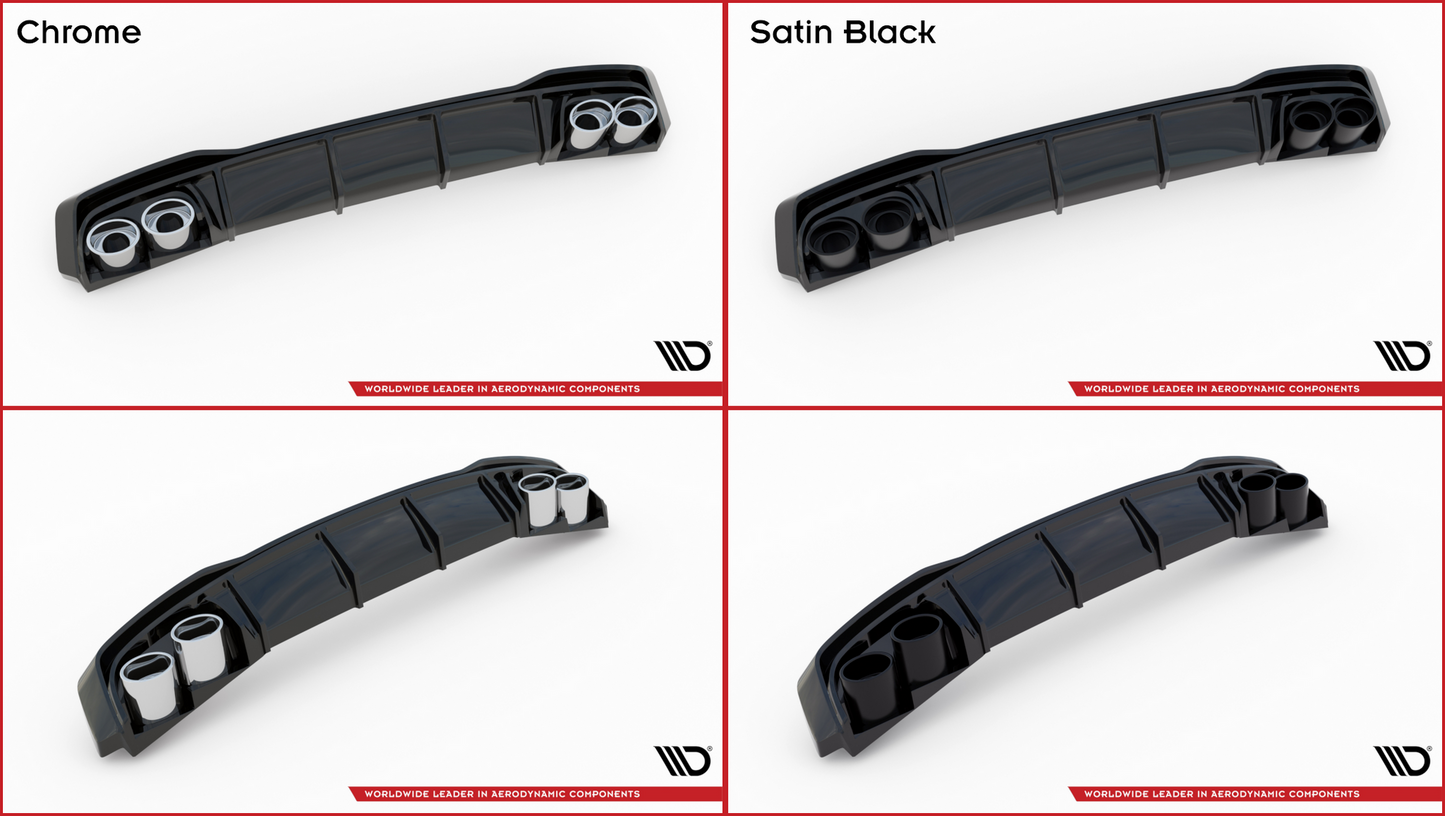 Rear Valance + Exhaust Ends Imitation Audi A6 S-Line / S6 C8 / C8 Facelift