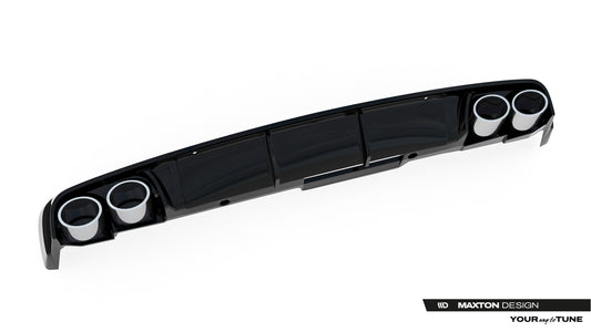 Rear Valance + Exhaust Ends Imitation Audi A6 Sedan / Avant C8 / C8 Facelift
