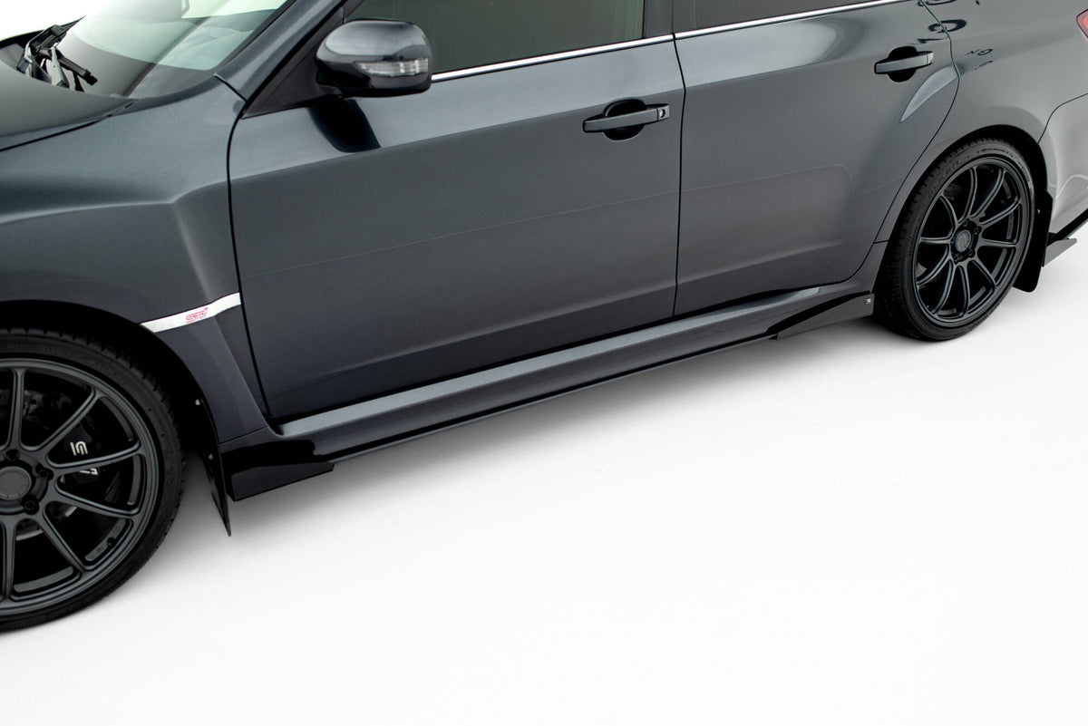 St Desgin Street Pro Side Skirts Diffusers + Flaps suitable for Subaru Impreza ...