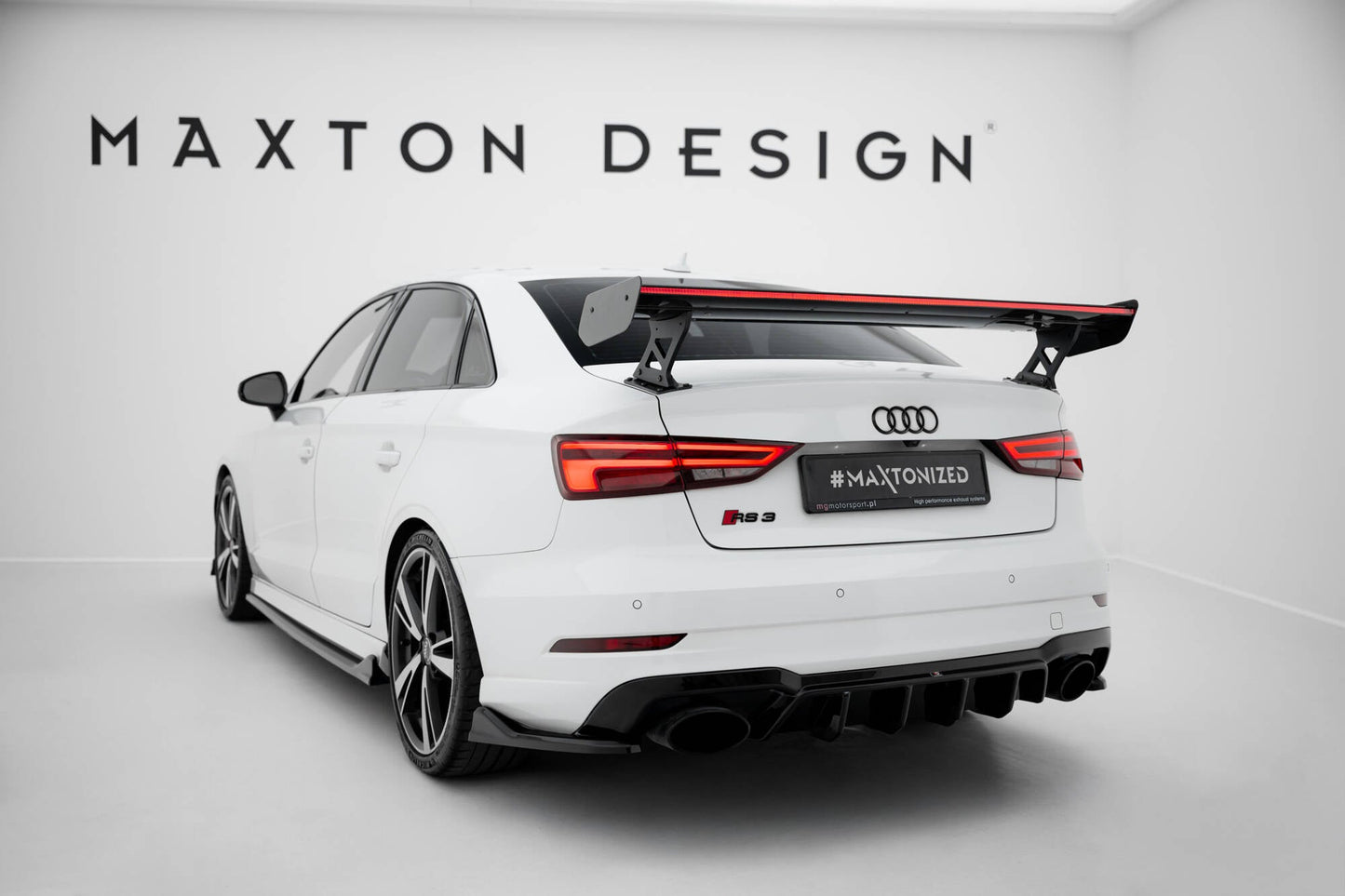Carbon Spoiler With External Brackets Uprights + LED Audi A3 / A3 S-Line / S3 / RS3 Sedan 8V / 8V Facelift