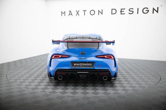 Carbon Spoiler With External Brackets Uprights + LED Toyota Supra Mk5