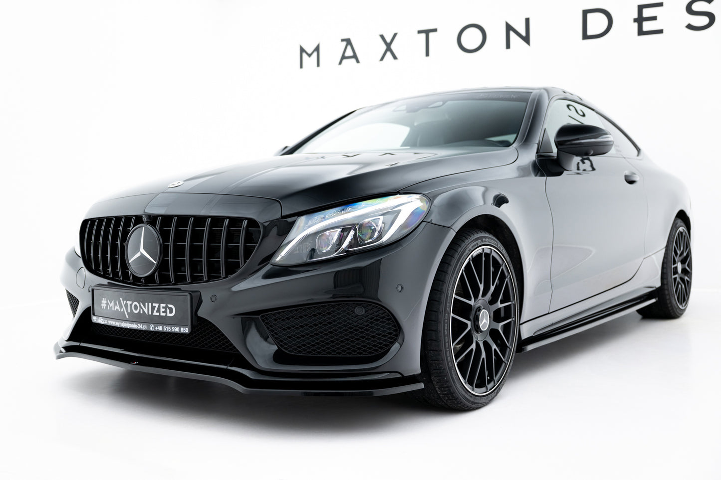 Front Splitter V.1 Mercedes- Benz C Coupe AMG-Line C205 – Maxton Design