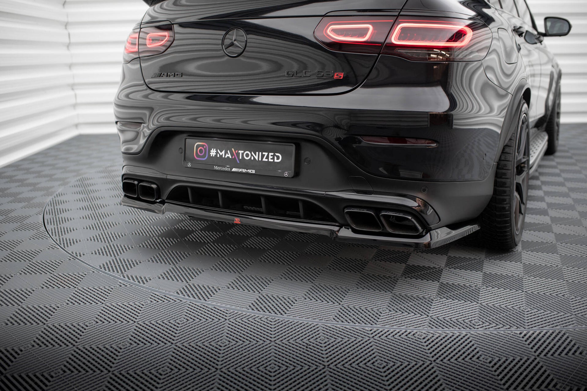 Maxton ABS BIG RDG+RDG Rear Splitter (with vertical bars) Mercedes-AMG GLC 63 Coupe C253 Facelift