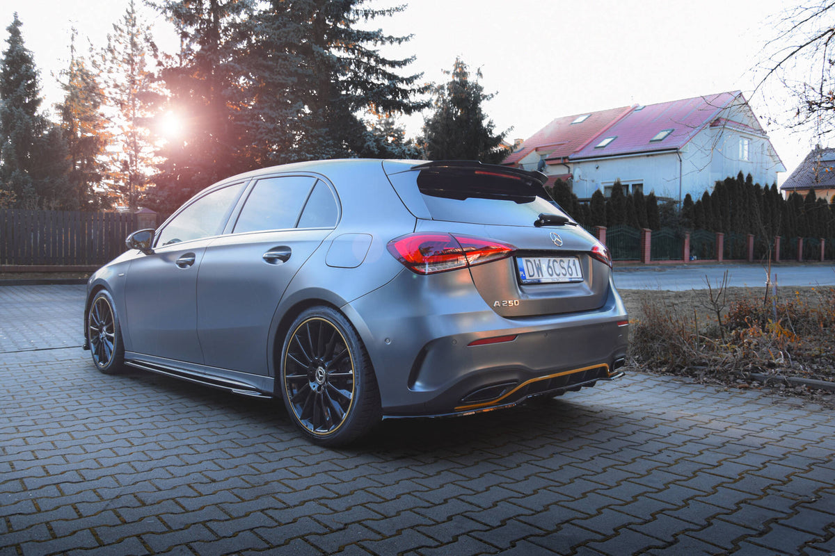 Maxton Design Mercedes A-Class Rear Lip - Gloss (W177 Hatchback 2018-2023 AMG Line) 7 Rear Splitter (with vertical bars) Mercedes-Benz A Hatchback AMG Line W177