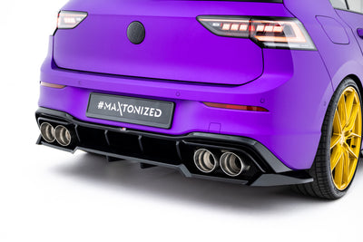 Rear Splitter (with vertical bars) V.2 Volkswagen Golf R Hatchback Mk8 / Mk8 Facelift