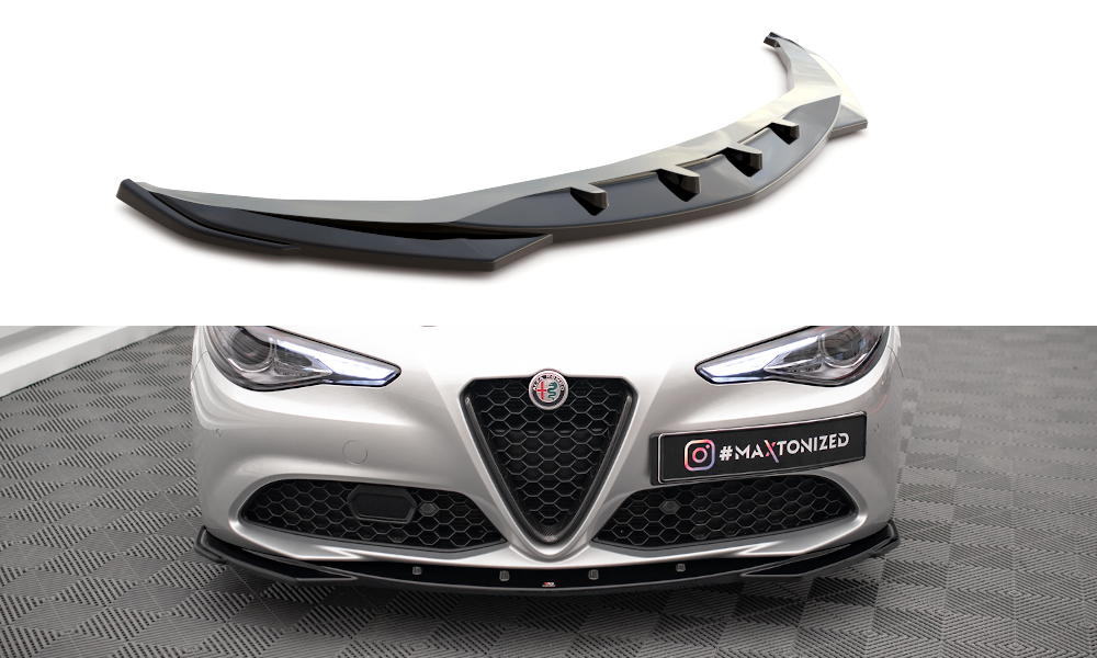 2xCarbon Canards Fins Passt für Alfa Romeo Giulia Front Fog Light Cover  Splitter