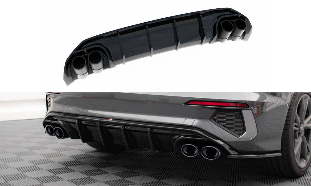 Central Rear Splitter (with vertical bars) Audi A3 Sportback 8Y, Our Offer  \ Audi \ A3 / S3 / RS3 \ A3 \ 8Y [2020-] \ Sportback