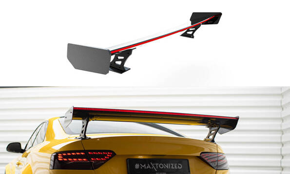 Carbon Spoiler With External Brackets Uprights + LED Audi A5 Coupe 8T