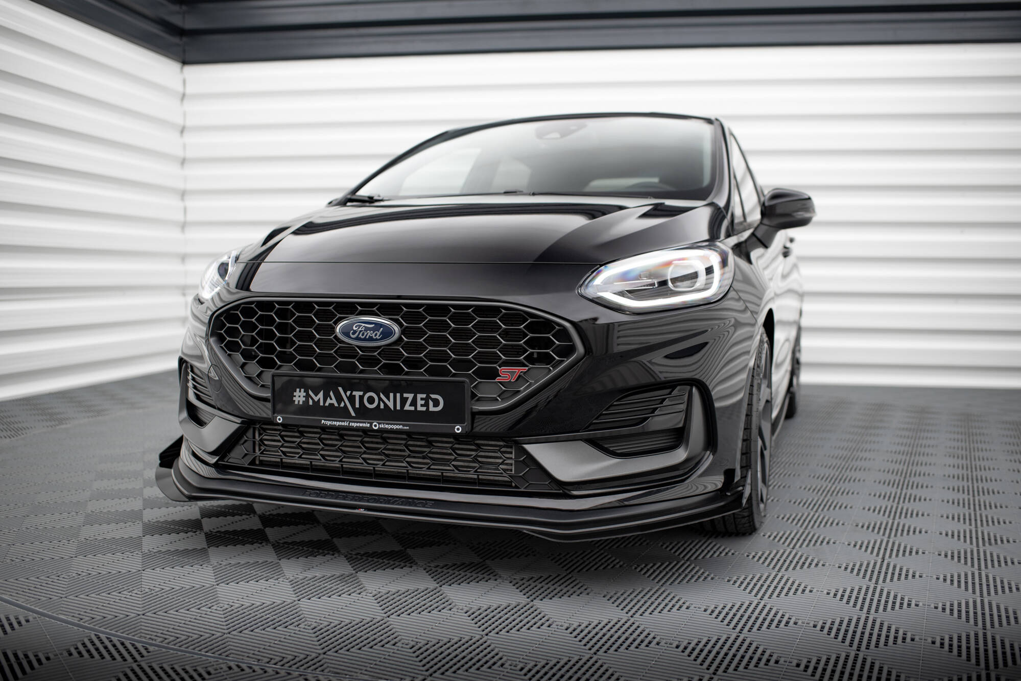 Street Pro Front Splitter Flaps Ford Fiesta St Mk Facelift Black