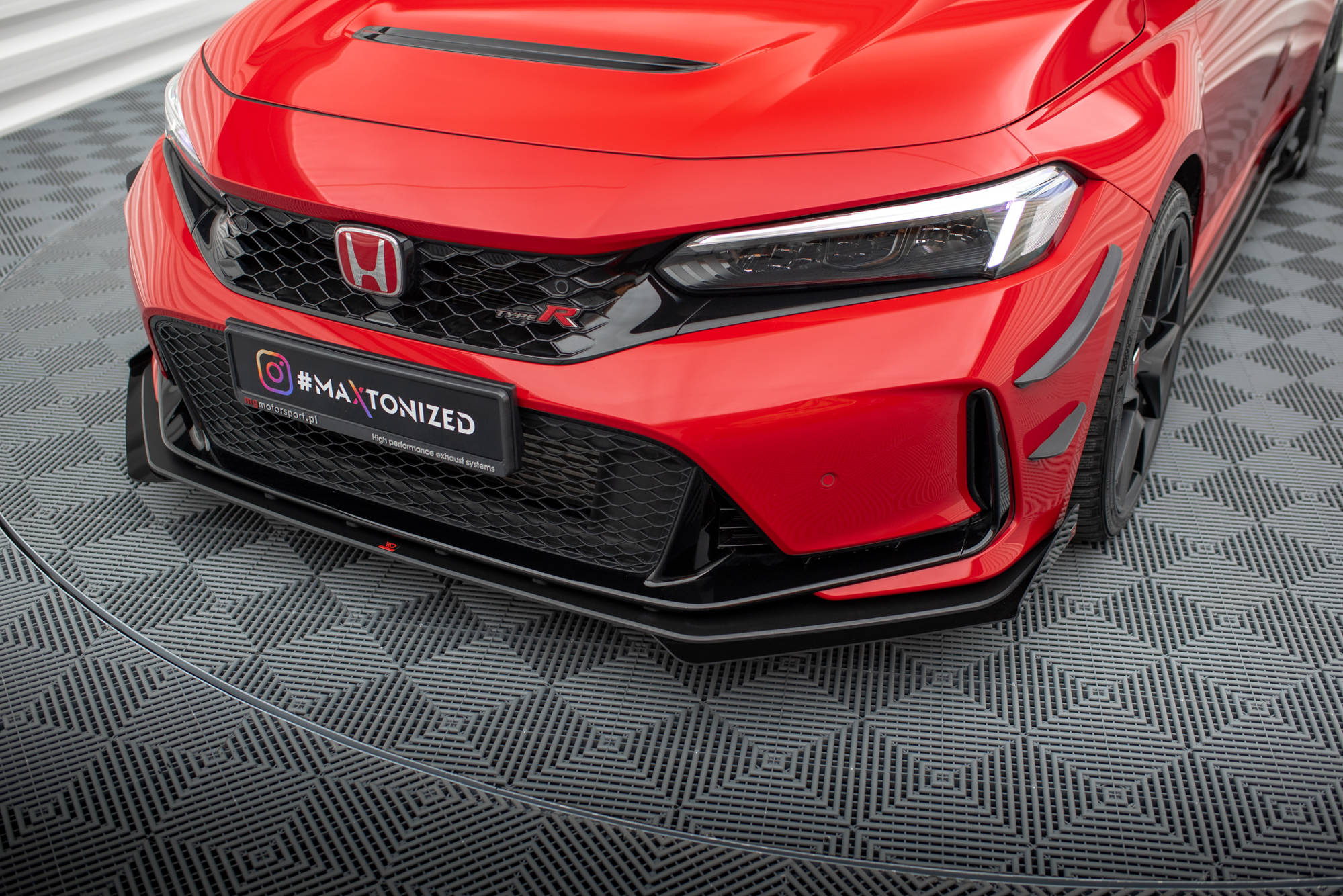 Street Pro Front Splitter Flaps Honda Civic Type R Mk Black