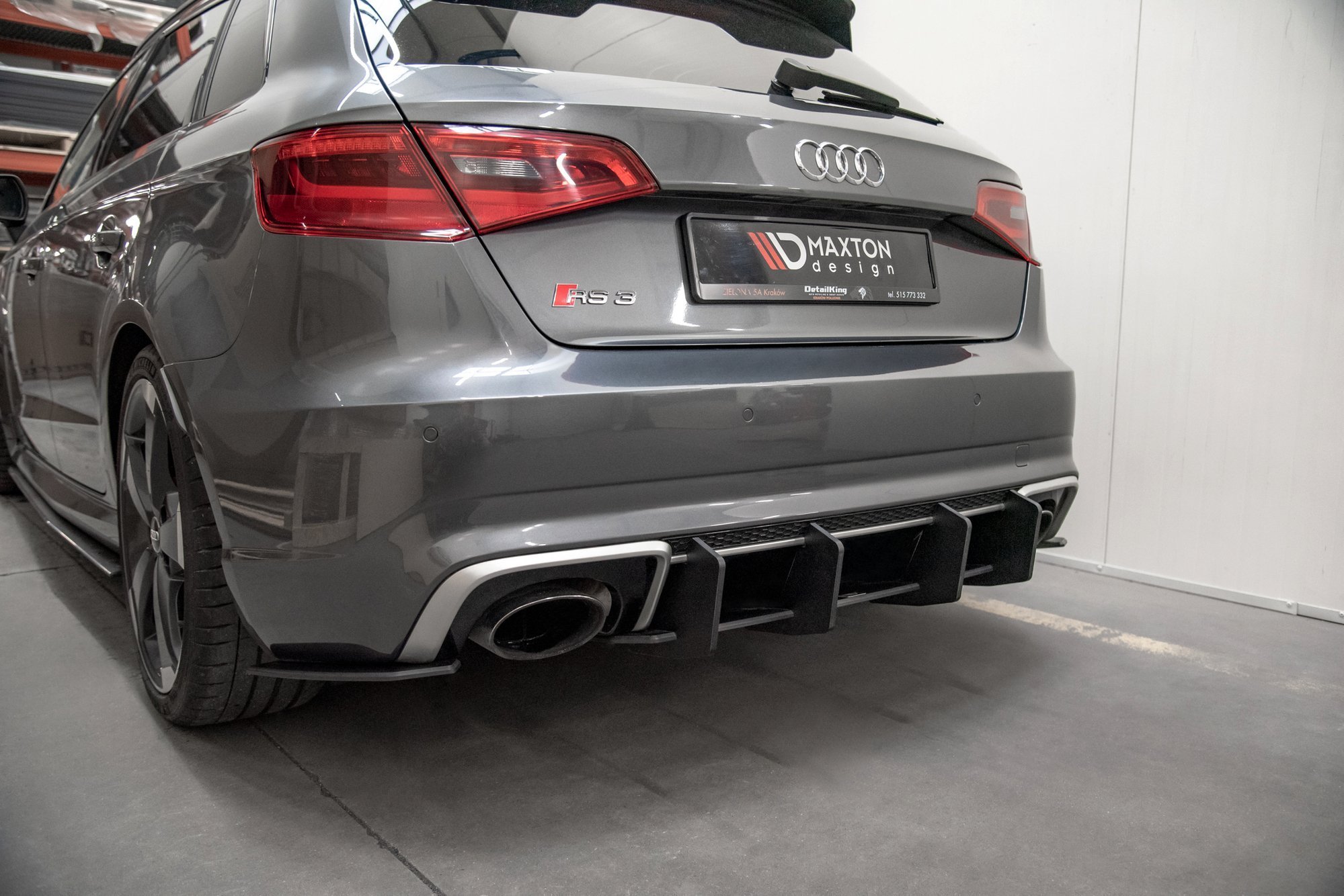 Street Pro Rear Diffuser V.2 Audi RS3 8V Sportback Black | Our Offer ...