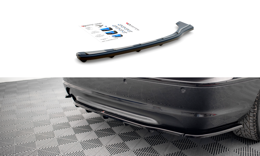 CENTRAL REAR SPLITTER for BMW 3 E46 MPACK COUPE (with vertical bars)