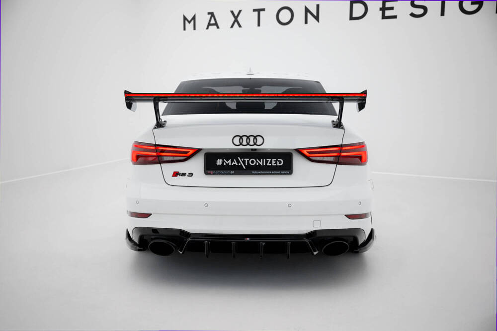 Carbon Spoiler With External Brackets Uprights + LED Audi A3 / A3 S-Line / S3 / RS3 Sedan 8V / 8V Facelift