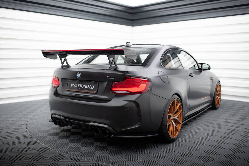 Carbon Spoiler With Internal Brackets Uprights + LED BMW M2 F87