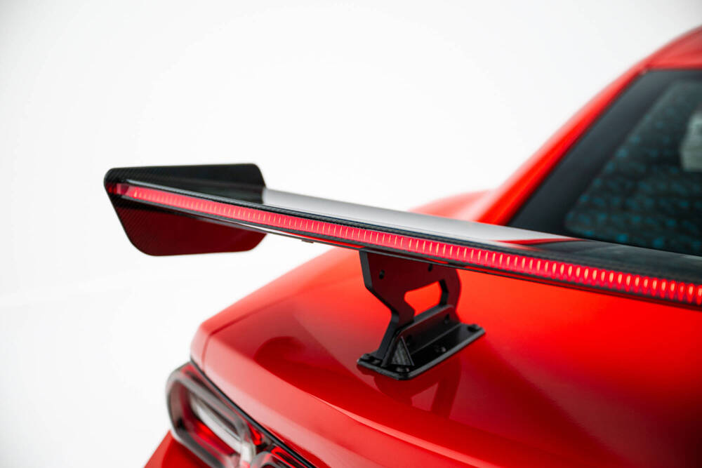 Carbon Spoiler With Internal Brackets Uprights + LED Chevrolet Camaro SS Mk6 Facelift