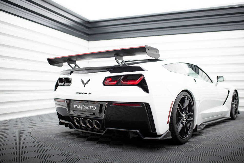 Carbon Spoiler With Internal Brackets Uprights + LED Chevrolet Corvette Stingray / Grand Sport C7