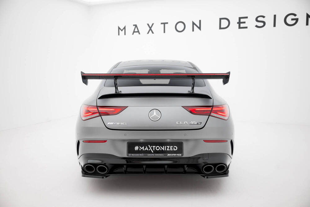 Carbon Spoiler With Internal Brackets Uprights + LED Mercedes-Benz CLA Coupe C118 / C118 Facelift