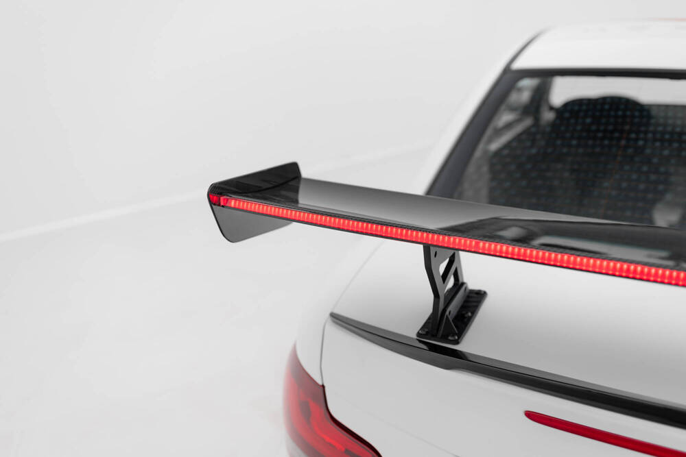 Carbon Spoiler With Internal Brackets Uprights V.2 + LED BMW 1 M E82