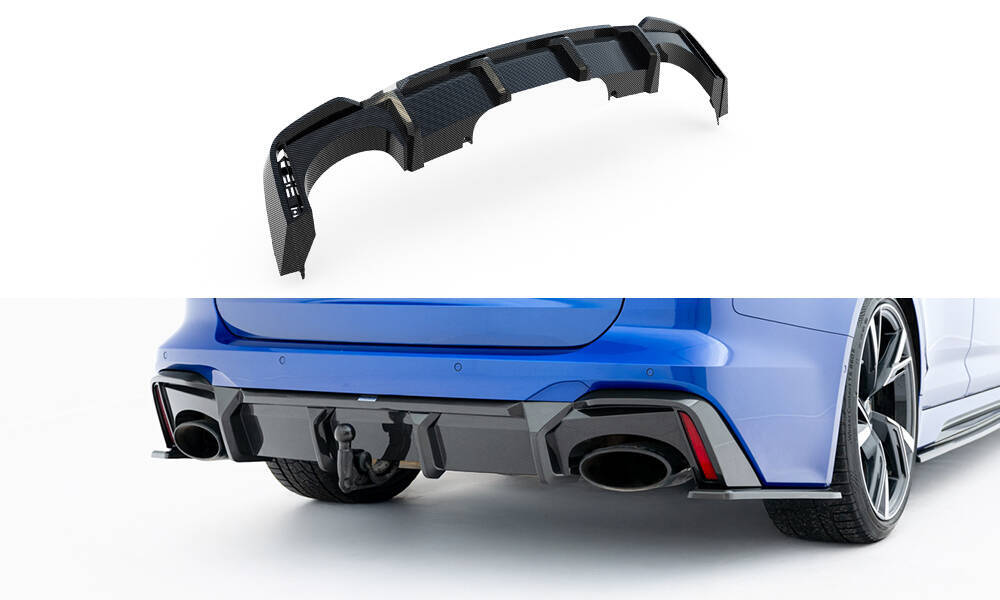 Prepreg Carbon Fiber Rear Diffuser Audi RS6 / RS7 C8  (version with towbar)