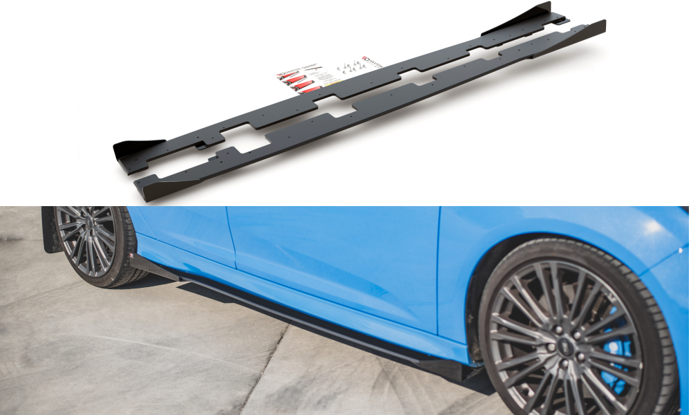 Racing Durability Side Skirts Diffusers + Flaps Ford Focus RS Mk3