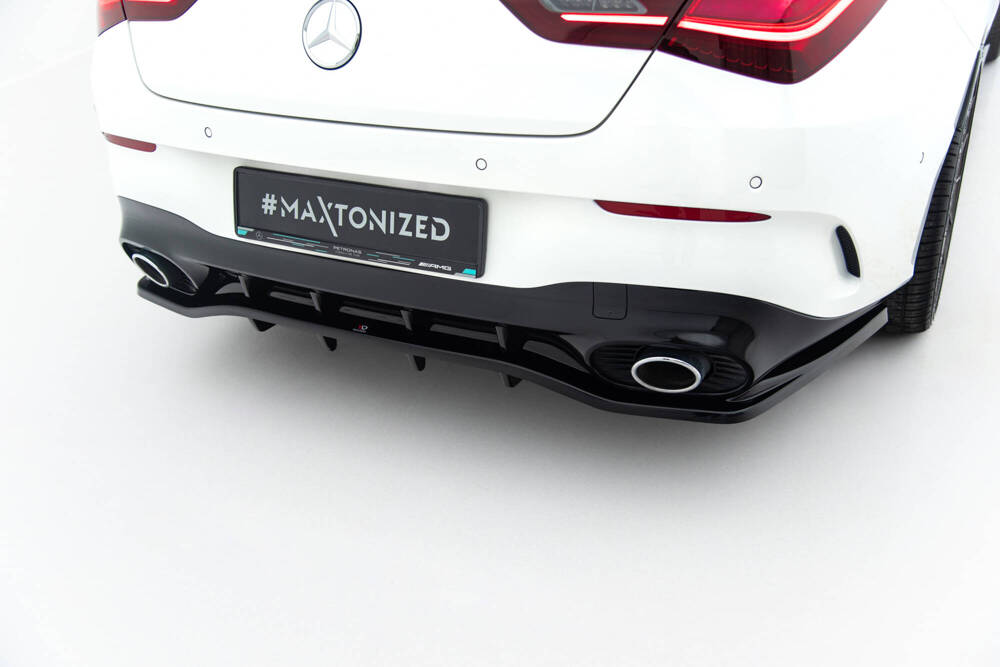 Rear Splitter (with vertical bars) Mercedes-AMG CLA 35  / 45  Coupe / Shooting Brake C118 Facelift / X118 Facelift