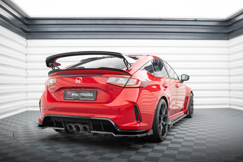 Rear Splitter (with vertical bars) V.1 + Flaps Honda Civic Type-R Mk 11