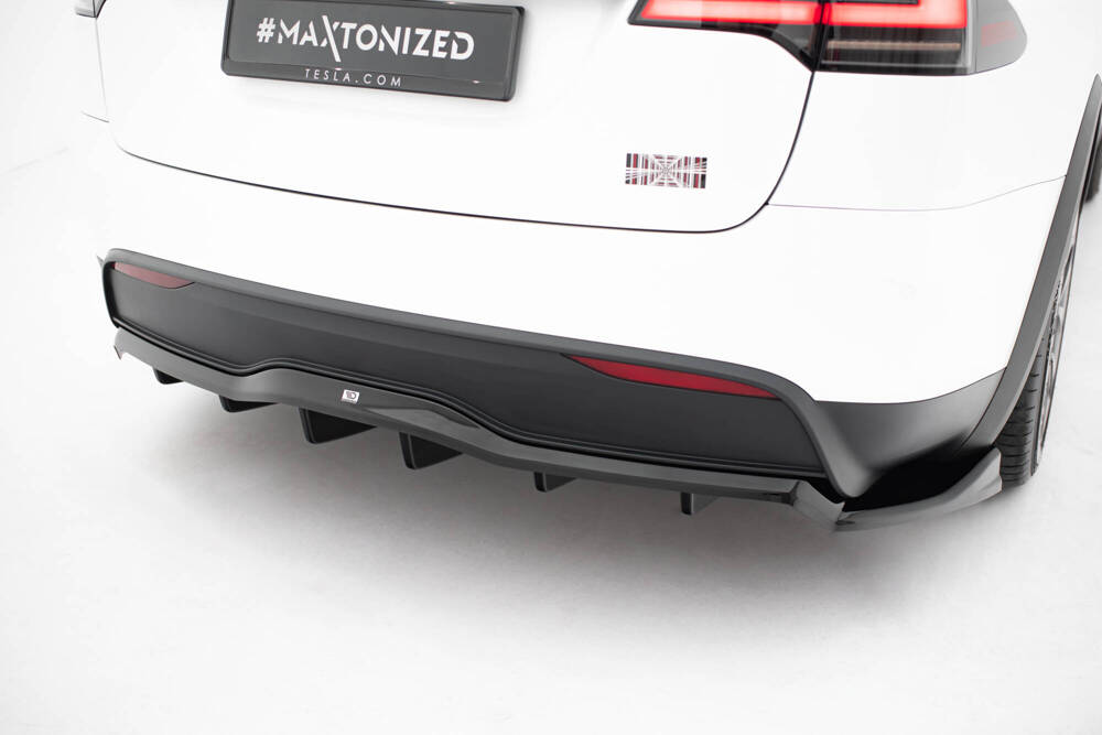 Rear Splitter (with vertical bars) V.2 Tesla Model X Mk1 Facelift