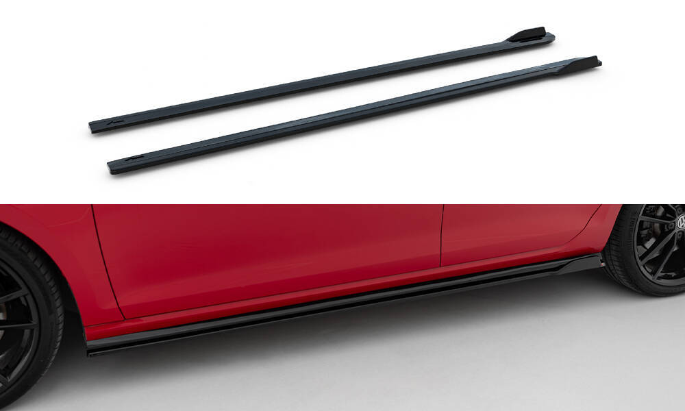 Side Skirts Diffusers V.1 Volkswagen Golf R / R-Line Mk7 Facelift