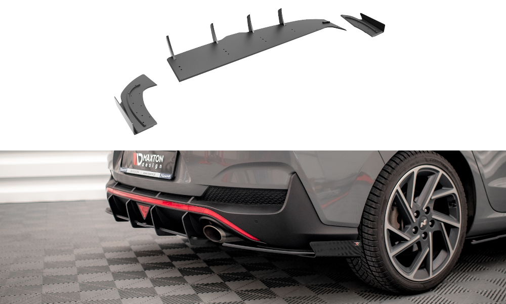 Street Pro Rear Side Splitters + Flaps Hyundai I30 Fastback N-Line Mk3 Facelift