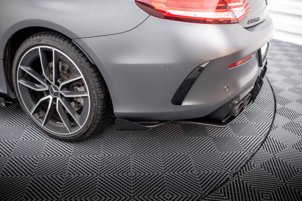 Street Pro Rear Side Splitters + Flaps Mercedes-AMG C43 Coupe / Cabrio C205  Facelift / A205 Facelift