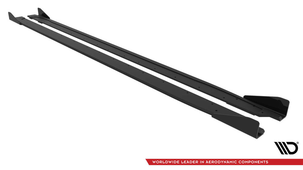 Street Pro Side Skirts Diffusers + Flaps Audi S3 Sportback / A3 S-line Sportback 8Y Facelift