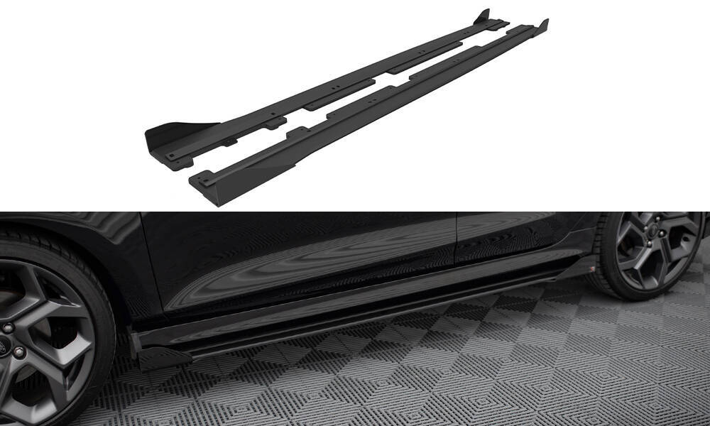 Street Pro Side Skirts Diffusers + Flaps Ford Fiesta  ST / ST-Line Mk8