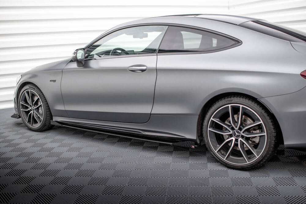Street Pro Side Skirts Diffusers + Flaps Mercedes-AMG C43 Coupe C205 Facelift
