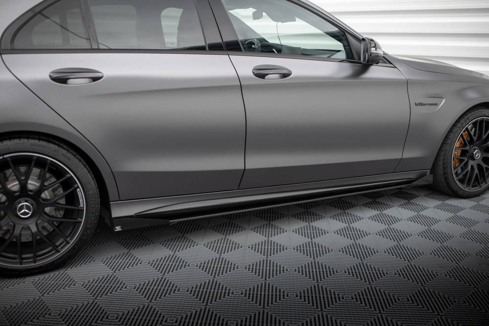 Street Pro Side Skirts Diffusers + Flaps Mercedes-AMG C63 Sedan / Estate W205 Facelift