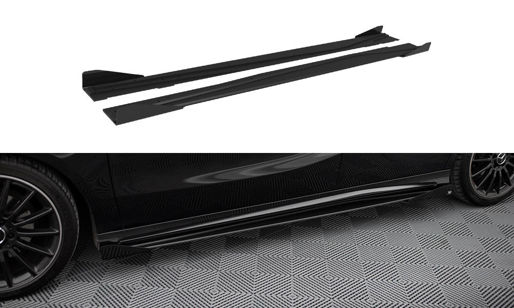 Street Pro Side Skirts Diffusers + Flaps Mercedes-Benz A AMG-Line W176 Facelift