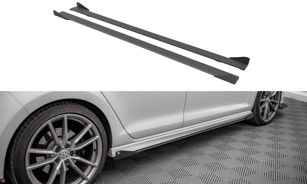 Street Pro Side Skirts Diffusers + Flaps Volkswagen Golf R Mk7