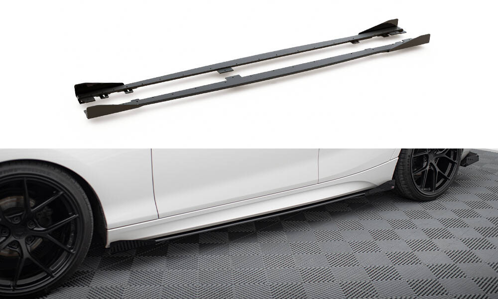 Street Pro Side Skirts Diffusers V.2 + Flaps for BMW 1 F20 M135i / M140i / M-Pack