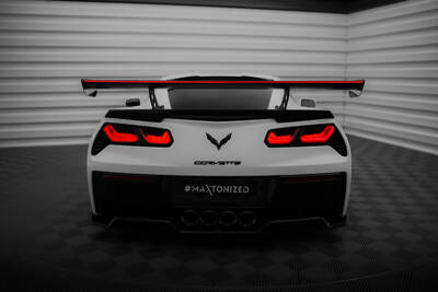 Carbon Spoiler With Internal Brackets Uprights + LED Chevrolet Corvette Stingray / Grand Sport C7