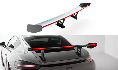 Carbon Spoiler With Internal Brackets Uprights V.1 + LED Porsche 718 Cayman 982c